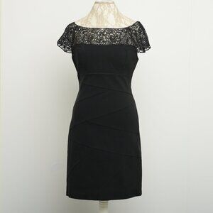 Le Chateau Lace Black Pencil Dress, Size 8 -10